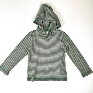 Tea Collection Hooded V-Neck Pullover Stripe Knit Shirt Playwear